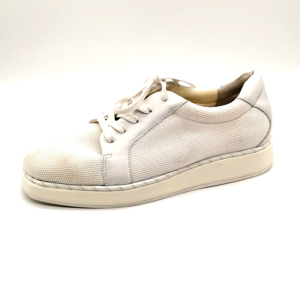 Sarto Womens Sneaker Quinn White Lace Up Round Toe Low Top Wedge Heel 8.5